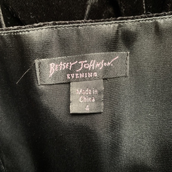 Betsey Johnson Black Velvet Ruffle Evening Dres - Picture 5 of 5